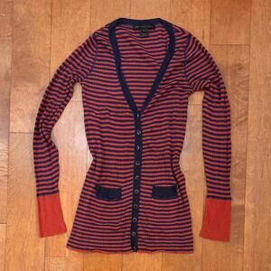 Marc Jacobs Pima cotta striped ribbed cardigan Sz. M